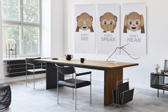 Akustikbillede "Don't hear" abe 60 x 120 cm - hvid